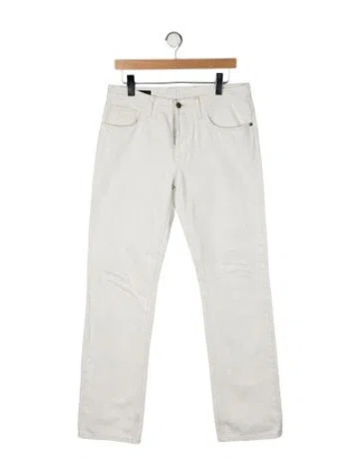 Pre-owned Gucci Mid-rise Straight Leg Jeans In Neutral