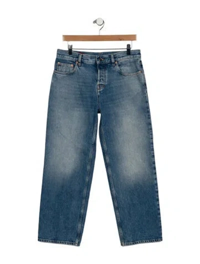 Pre-owned Gucci Mid-rise Straight Leg Jeans W/ Tags In Blue