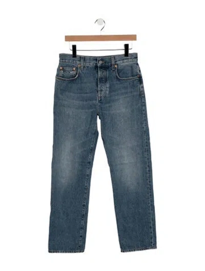 Pre-owned Gucci Mid-rise Straight Leg Jeans W/ Tags In Blue