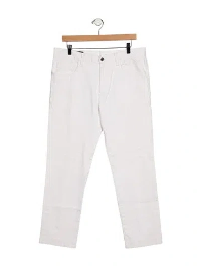 Pre-owned Gucci Mid-rise Straight Leg Jeans In White