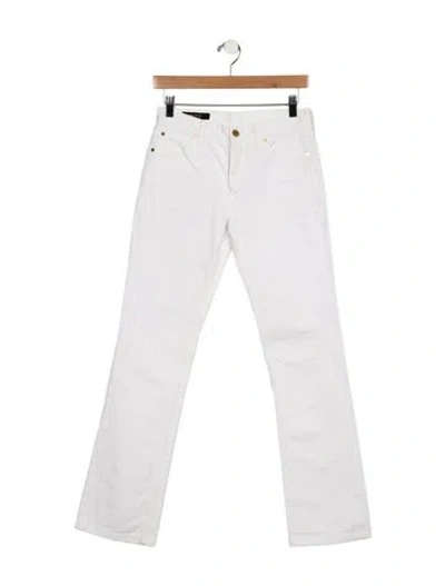 Pre-owned Gucci Mid-rise Straight Leg Jeans In White