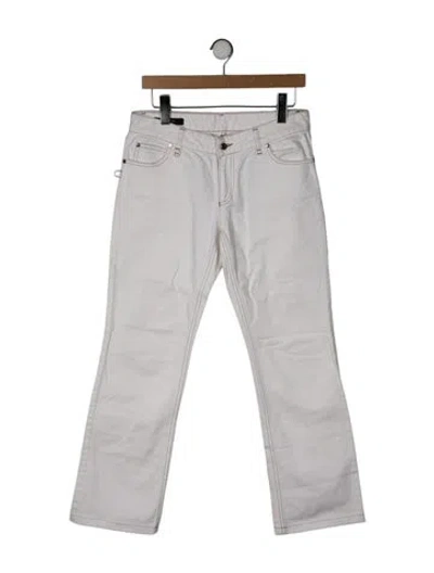 Pre-owned Gucci Mid-rise Straight Leg Jeans In White