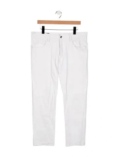 Pre-owned Gucci Mid-rise Straight Leg Jeans In White