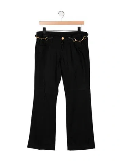 Pre-owned Gucci Mid-rise Wide Leg Jeans In Black