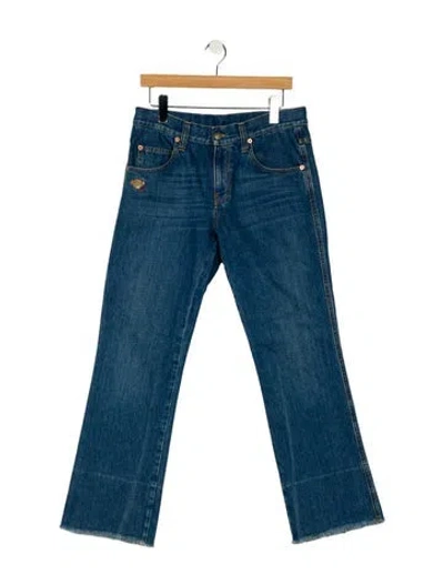 Pre-owned Gucci Mid-rise Wide Leg Jeans In Blue