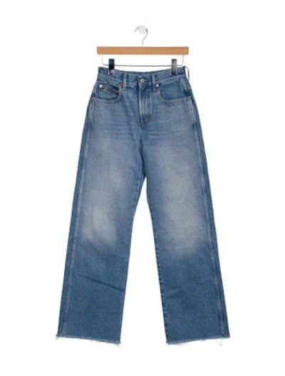 Pre-owned Gucci Mid-rise Wide Leg Jeans In Blue