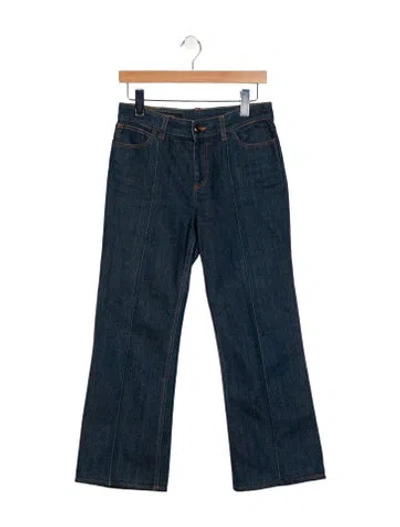 Pre-owned Gucci Mid-rise Wide Leg Jeans In Blue