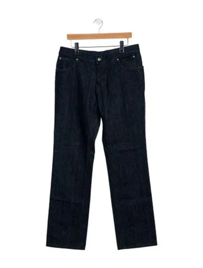 Pre-owned Gucci Mid-rise Wide Leg Jeans In Blue