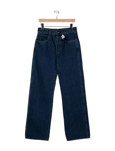 Pre-owned Gucci Mid-rise Wide Leg Jeans In Blue