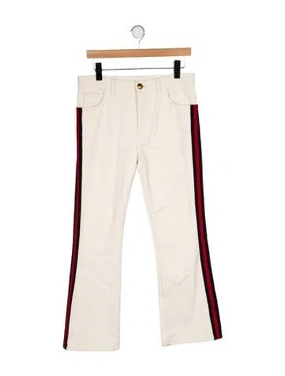 Pre-owned Gucci Mid-rise Wide Leg Jeans In Neutral