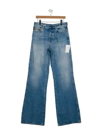 Pre-owned Gucci Mid-rise Wide Leg Jeans W/ Tags In Blue