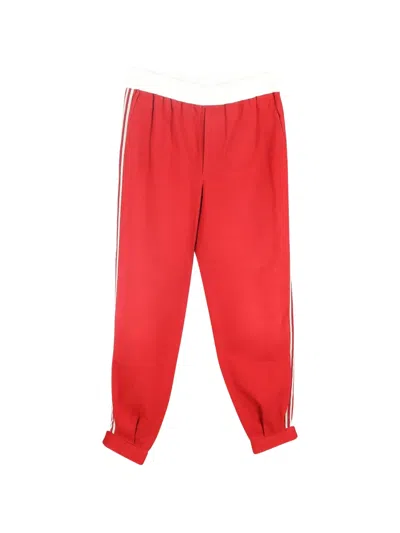 Pre-owned Gucci Military Buckle Drill Trousers In Red