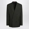 Gucci Military Green Double-breasted Jacket In Wool Men In Green