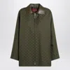 Gucci Gg Monogram Leather-trimmed Oversized Jacket In Green