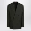 Gucci Military Green Double-breasted Jacket In Wool Men