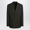 Gucci Military Green Double-breasted Jacket In Wool Men In Green