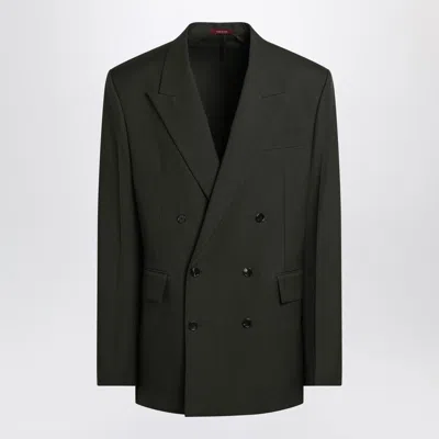 Gucci Military Green Double-breasted Jacket In Wool Men