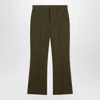 Gucci Gg Jacquard Cotton-blend Bootcut Pants In Green