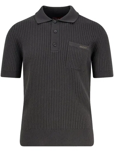 Gucci Military Green Wool And Cashmere Polo In Gray