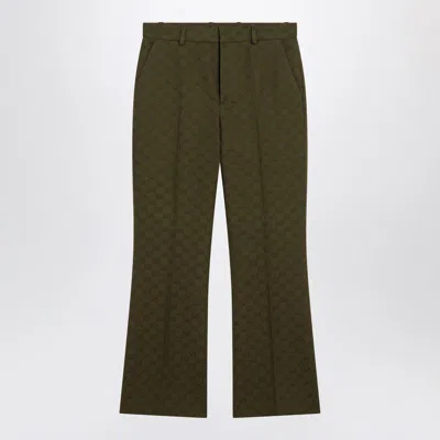 Gucci Military Trousers In Gg In Green
