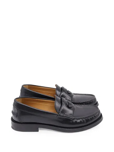 Pre-owned Gucci Millennial Ribot Leather Loafers In Black