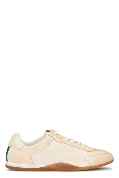 Gucci White Calf Leather Bos Taurus Low Top Sneakers