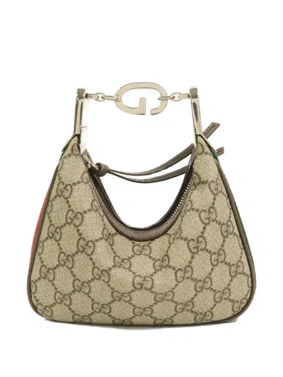 Pre-owned Gucci Mini Attache Gg Tote Bag In Neutral