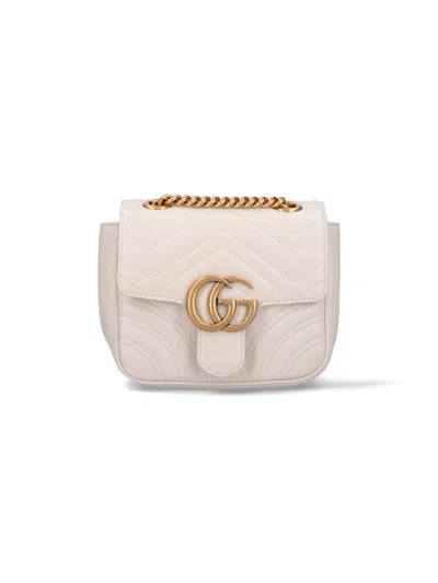 Gucci 'gg Marmont' Mini Bag In White