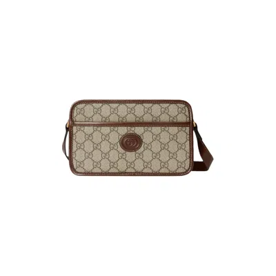 Pre-owned Gucci Mini Bag With Interlocking G 'beige/ebony/brown Sugar'
