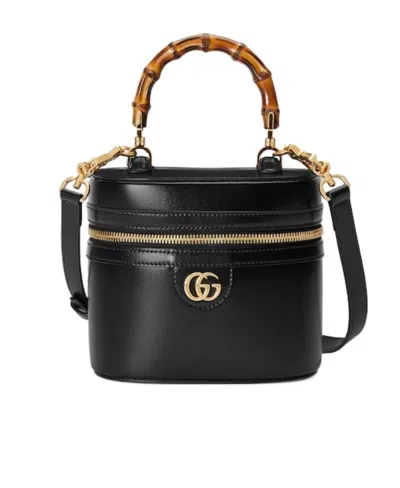 GUCCI GUCCI BAMBOO LOGO PLAQUE MINI TOP HANDLE BAG