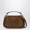 Gucci Mini Blondie Brown Shoulder Bag In Suede Women In Brown