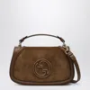 Gucci Mini Blondie Brown Shoulder Bag In Suede Women In Brown