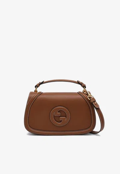 Gucci Mini Blondie Leather Crossbody Bag In Brown
