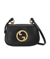 Gucci Leather Blondie Crossbody Bag With Adjustable Strap In Black