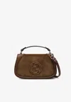 Gucci Mini Blondie Suede Crossbody Bag In Brown