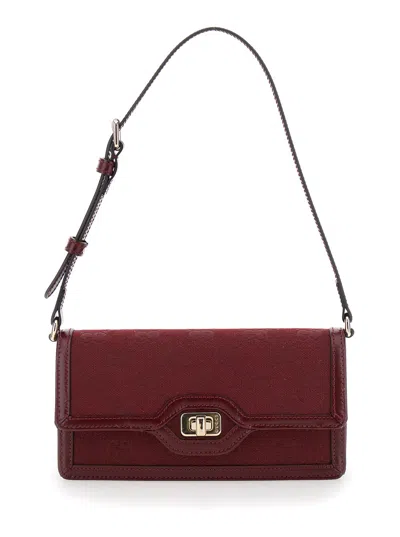 Gucci Mini Borsa A Spalla Con Chiusura A Girello In Gg Canvas Rosso Ancora Donna In Multicolor