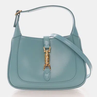 Pre-owned Gucci Mini Calfskin Piston Lock Jackie 1961 In Blue