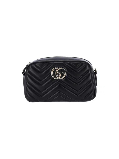Gucci Mini Camera Bag "gg Marmont" In Black