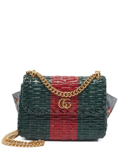 Pre-owned Gucci Mini Cestino Gg Shoulder Bag In Green