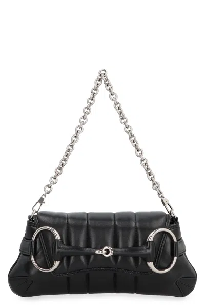 Gucci Mini Chain Detail Quilted Handbag In Black