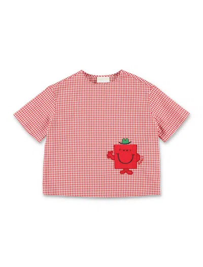 Gucci Mini Checkered Design T-shirt For Kids In Multi