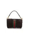 Gucci Dark Brown Suede Mini Ophidia Handbag In Brown