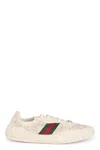 Gucci Shift Sneakers Embroidered Accents Low Top Sole In Brown