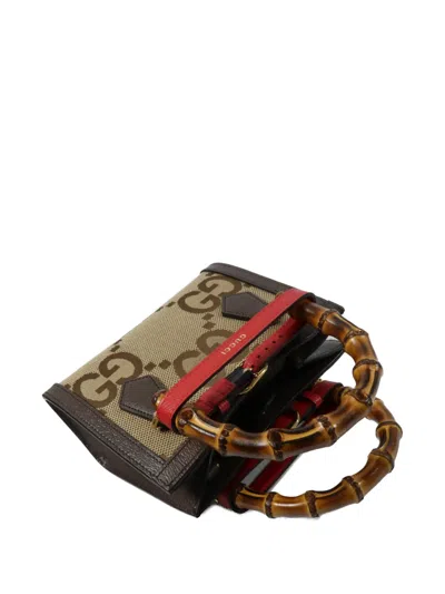 Pre-owned Gucci Mini Diana Tote Bag In Brown