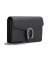 Gucci Dionysus Mini Leather Chain Wallet In Black