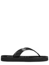 Gucci Black Nappa Leather Platform Thong Sandals With Double G In Black