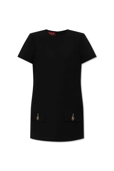 Gucci Jacquard Mini Dress In Black