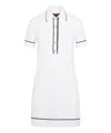 Gucci White Knit Polo Collar Mini Dress In White