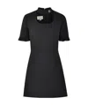 Gucci Mini Dress With Lotus Leaf Edge At Neckline In Black