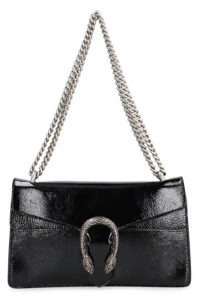 Gucci Mini Flap Handbag With Push-lock Closure In Black
